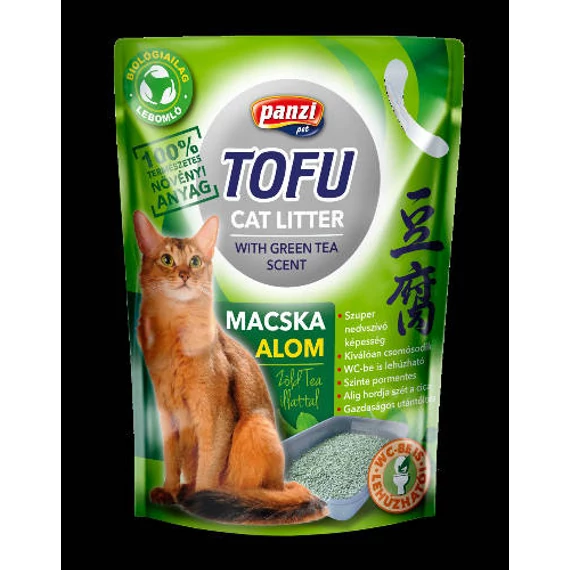 Panzi Tofu - növényi alapú, zöld tea illatú  macskaalom (2,5kg)