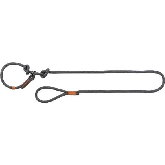 Trixie Be Nordic Leash - állítható, retriver póráz fonott kötélből (szürke/barna) S-M (1.7m/Ø8mm)
