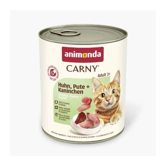 Animonda Carny Adult ( csirke,pulyka,nyúl) konzerv - Felnőtt macskák részére (800g)