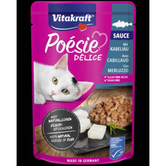 Vitakraft Poésie Déli Sauce - nedvestáp (tőkehal) macskák részére (85g)