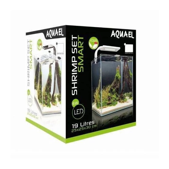 Aquael Shrimp Set Smart DayNnight 19 white - Nano akvárium (fehér) garnélarákoknak és kisebb halaknak (25x25x30cm)