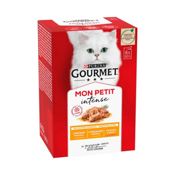 Gourmet Mon Petit (kacsa,csirke,pulyka) nedvestáp - macskák részére (6x50g)