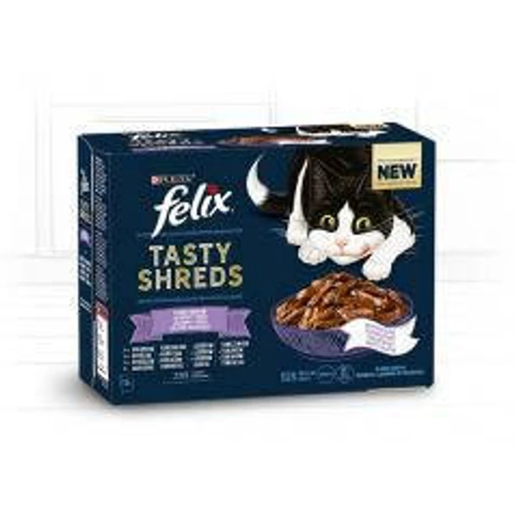 Felix Tasty Shreds (vegyes válogatás - szószban) alutasakos - macskák részére (12x80g)