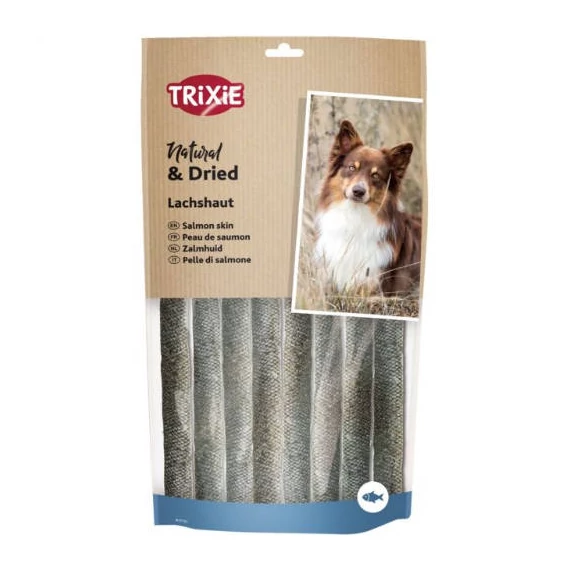 Trixie Natural  Dried Salmon skin - jutalomfalat (lazacbőr) kutyák részére (150g)