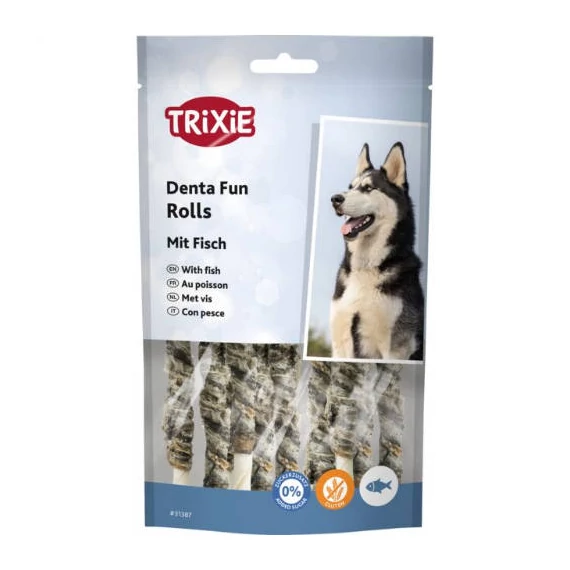 Trixie Denta Fun Fish Chewing Rolls - jutalomfalat (hal) kutyák részére  (10db/12cm) 75g