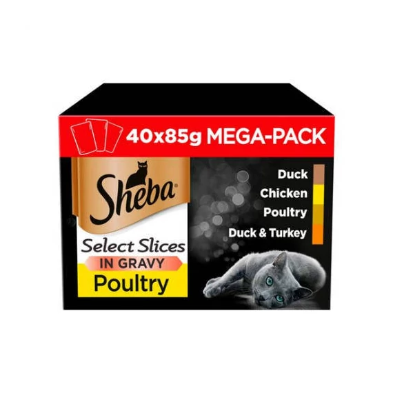 Sheba Select Slices in Gravy - alutasakos (szárnyas) nedves eledel macskák részére (40x85g)