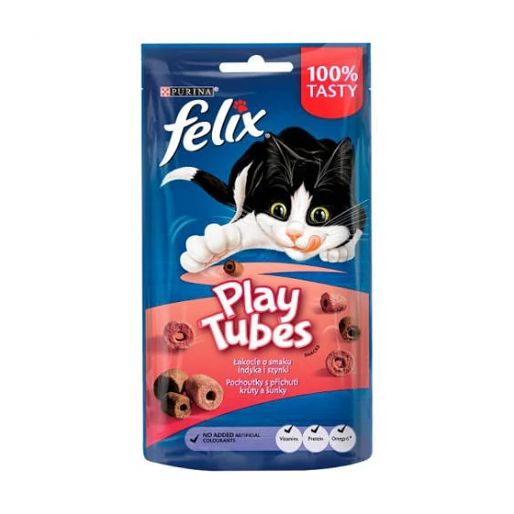 Felix Play Tubes - jutalomfalat (pulyka,sonka) macskák részére (50g)