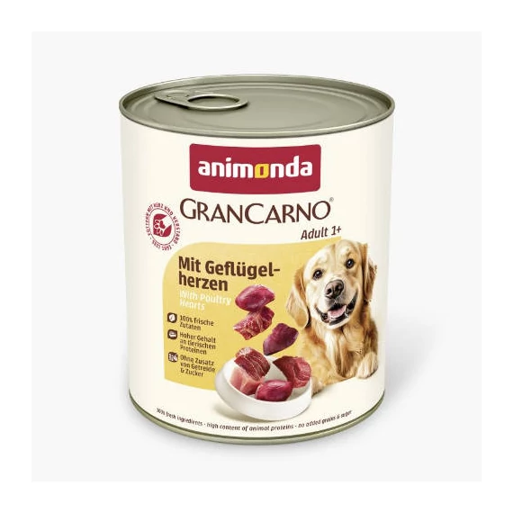 Animonda GranCarno Adult (baromfi szív) konzerv - Felnőtt kutyák részére (800g)