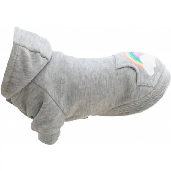 Trixie Rainbow Falls hoodie - kapucnis pulóver (szürke,mintás) kutyák részére (XXS) 21cm