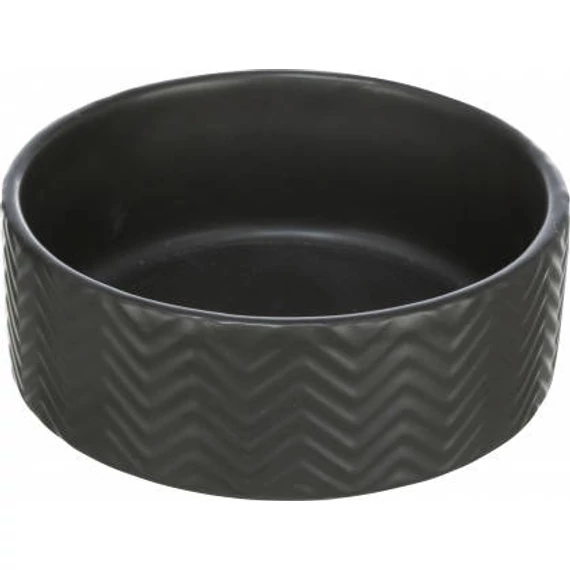 Trixie Ceramic Bowl - kerámia tál (nyomott mintával, fekete) kutyák részére  (0,4l/Ø13cm)