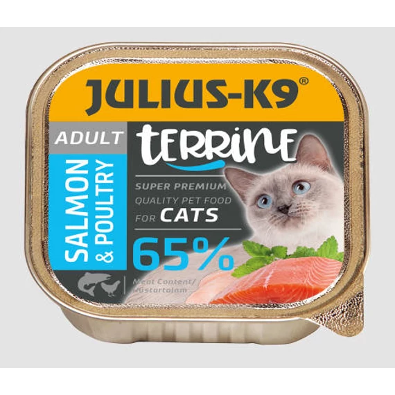 Julius-K9 Cat Terrine Adult SalmonPoultry - nedveseledel (lazac,szárnyas) felnőtt macskák részére (100g)