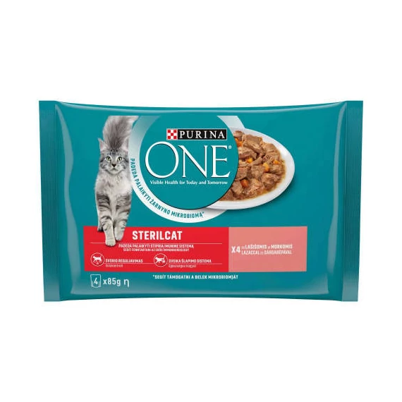 Purina One Sterilcat - alutasakos (lazac,sárgarépa) ivartalanított macskák részére (4x85g)