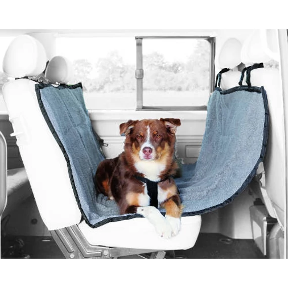 Trixie Car Seat Cover - autós üléstakaró (hátsó ülésre,fekete,szürke) 1,45x1,60m