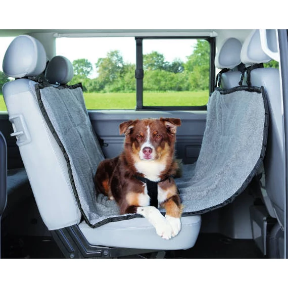 Trixie Car Seat Cover - autós üléstakaró (hátsó ülésre,fekete,szürke) 1,45x1,60m