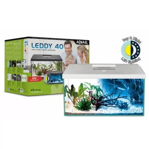 AquaEl Leddy Day  Night 40 white - akvárium szett (fehér) 25l/41x25x25cm