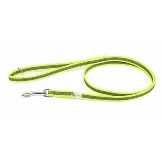 JK9 ColorGray gumis póráz, neon-szürke 14mm/1,2m fogóval és gyűrűvel