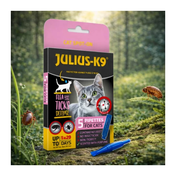 Julius-K9 Cat Spot On - Bolha-, kullancs riasztó spot-on macskák részére (5x1ml)