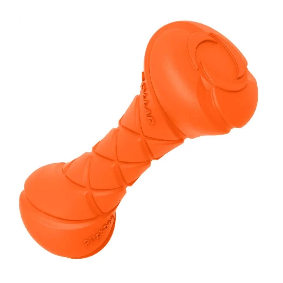 PitchDog Safe And Durable Barbell-Shaped Dog Toy - játék (súlyzó,narancssárga) kutyák részére (Ø7cm/19cm)