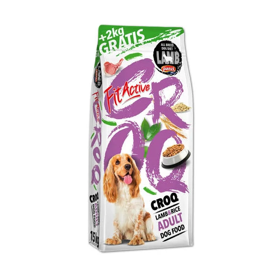 FitActive CROQ Premium LambRice Adult - száraztáp (bárány,rizs) felnőtt kutyák részére (15+2kg)
