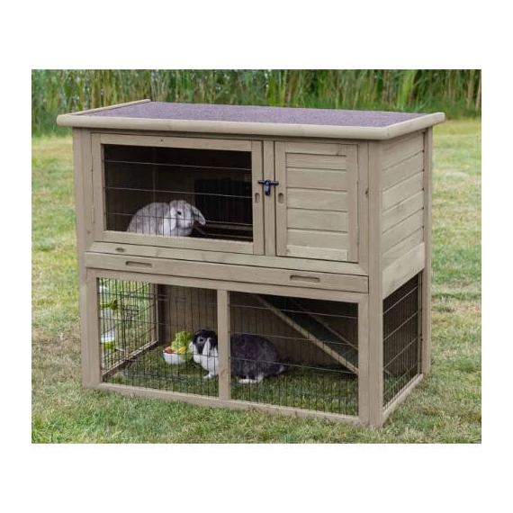 KT25. Trixie Small Animal Hutch with Enclosure - kültéri ház (szürke-zöld) rágcsálók részére  (116x97x63cm)