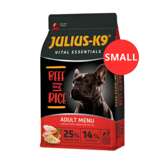 JULIUS-K9 3kg ADULT Vital Essentials BeefRice (marharizs) SMALL
