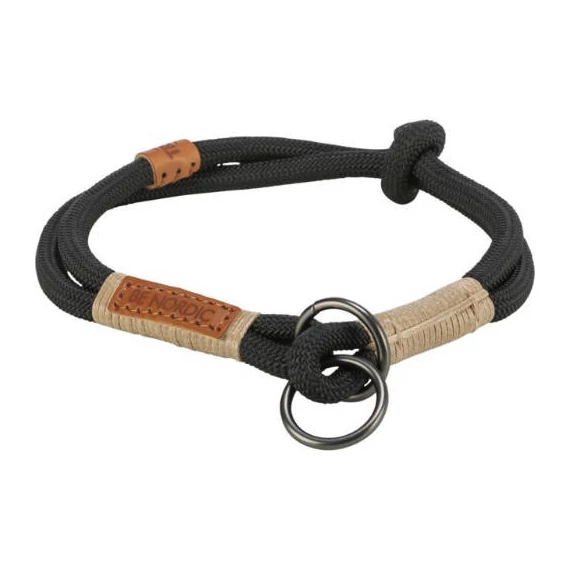 Trixie Be Nordic Collar - nyakörv fonott kötélből (fekete,homok) S (35cm/Ø6mm)