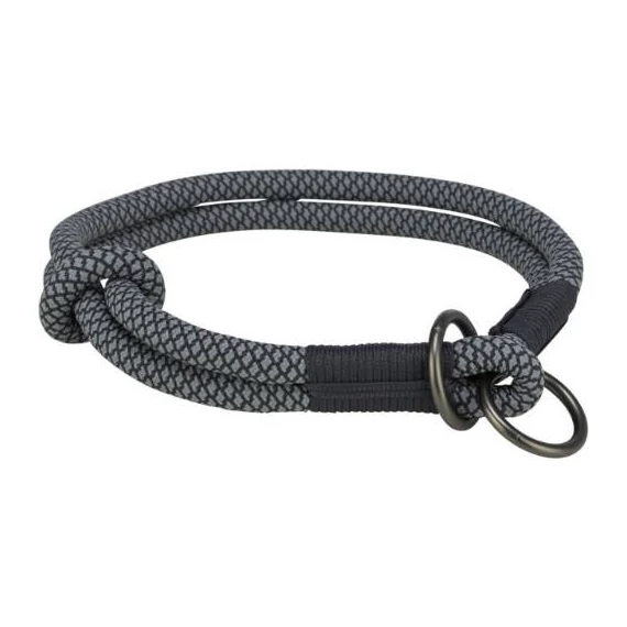 Trixie soft rope semi-choke - félfojtó nyakörv (fekete/szürke) kutyák részére (L-LX:55cm/Ø10mm)