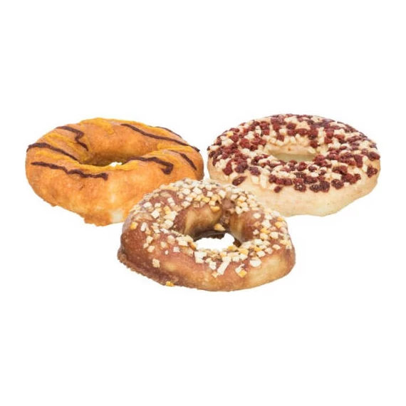 Trixie donuts - jutalomfalat (3 féle, kacsa,tőkehal,csirke) kutyák részére (ömlesztett) Ø10cm/100g