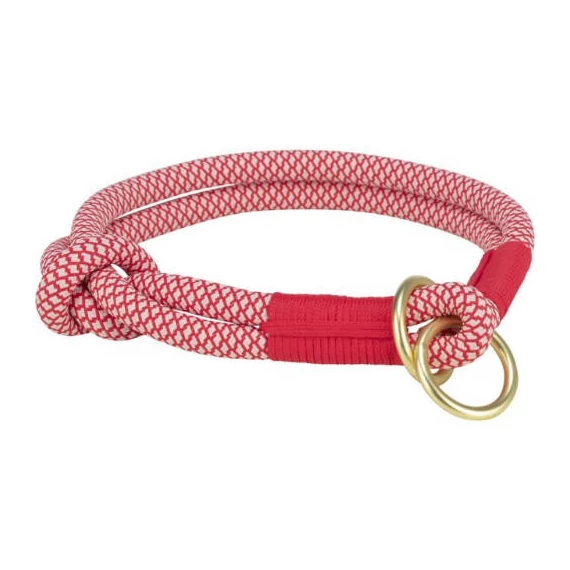 Trixie soft rope semi-choke - félfojtó nyakörv (piros/krém) kutyák részére (XS-S:30cm/Ø6mm)
