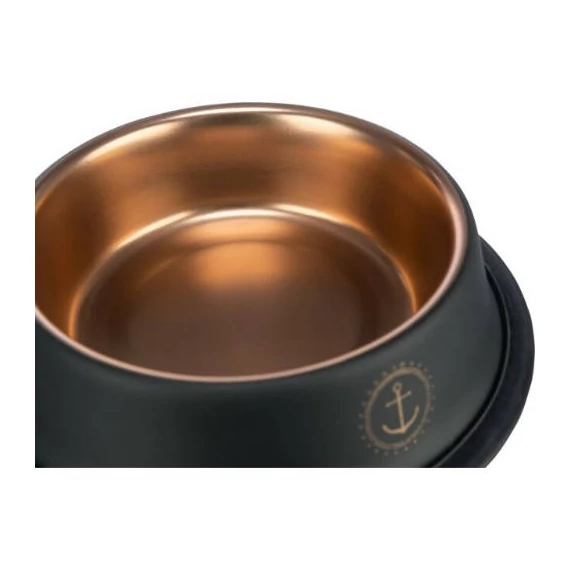 KT26.Trixie BE NORDIC Ceramic Bowl - tál (fekete/bronz) kutyák részére (0,7l /Ø21cm)