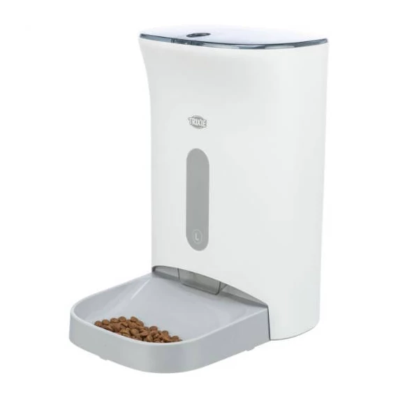 KT26.Trixie 24343 TX8 Automatic Food Dispenser - automata etető (fehér/szürke)  4.5 l (24×38×19cm)