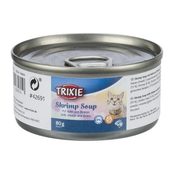 KT26.Trixie Shrimp Soup with chicken and shrimp - kiegészítő eleség (csirke,garnéla) macskák részére (80g)