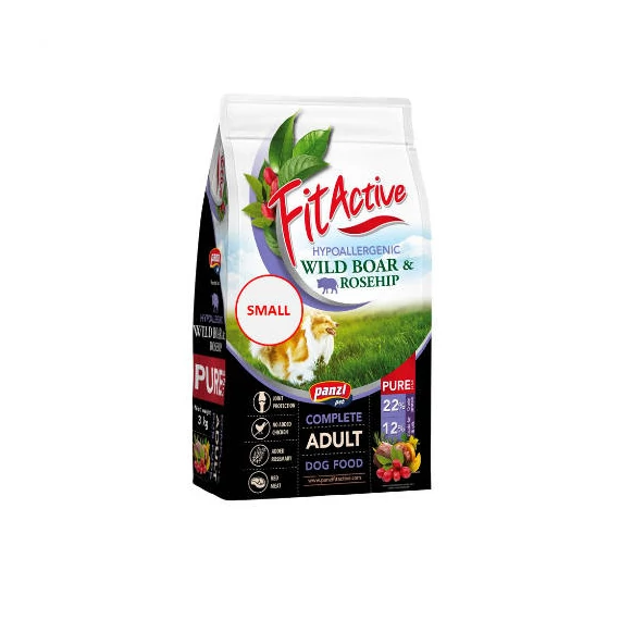FitActive PURE 3kg Hypoallergenic WILD BOARROSEHIP (vaddisznó, csipkebogyó) - SMALL