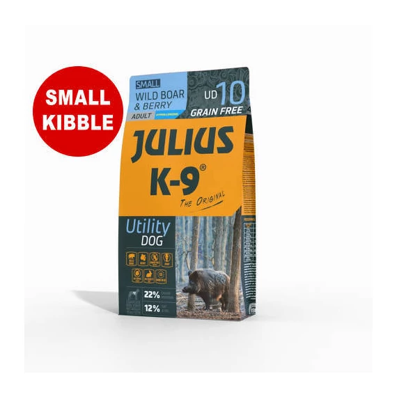 JULIUS K-9 3kg Utility Dog Hypoallergenic Wild boar,berry Adult Small (Vaddisznó,bogyók) száraztáp - Felnőtt kutyák részére (3kg)
