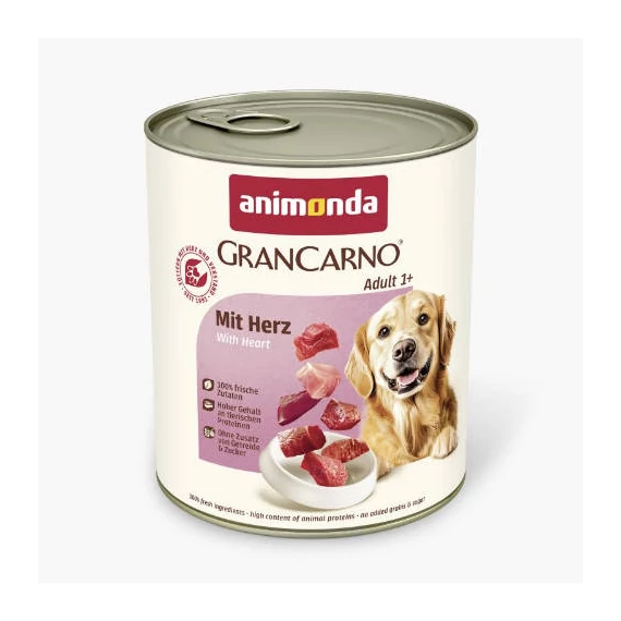 Animonda GranCarno Adult (sertés,szív) konzerv - Felnőtt kutyák részére (800g)