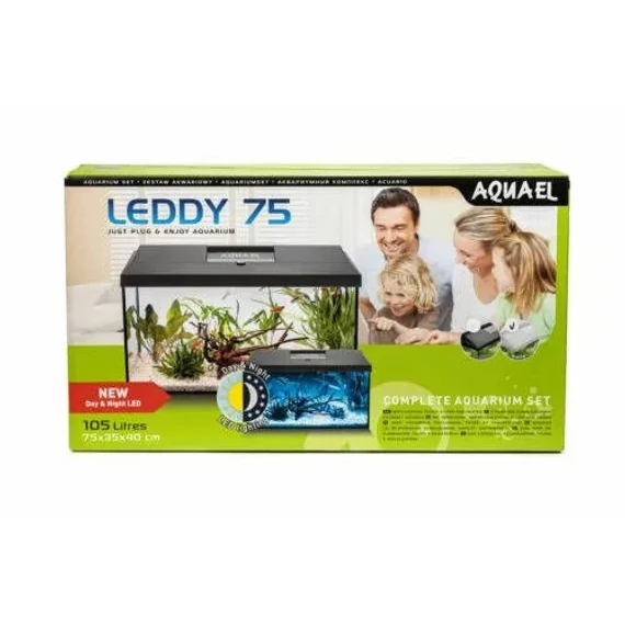 AquaEl Leddy Plus 75 DayNight black - akvárium szett (fekete) 105liter (75x35x40cm)