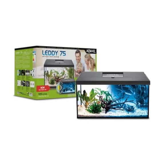 AquaEl Leddy 75 DayNight 2.0 BIO-FS black - akvárium szett (fekete) 105 liter (75x35x40cm)