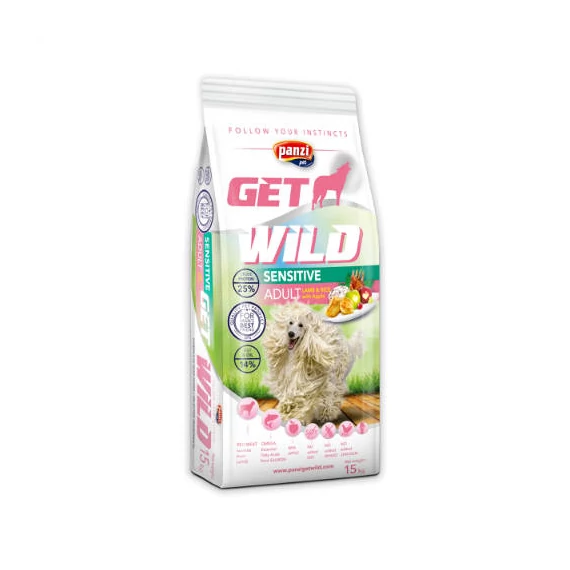 Panzi GetWild Adult Sensitive LambRice with Apple száraztáp - Bárány-Rizs-Alma (csirke- és búzamentes, 15 kg)