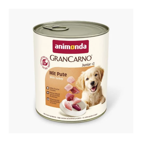 Animonda GranCarno with turkey Junior (pulykával) nedves eledel - kölyök kutyák részére (800g)
