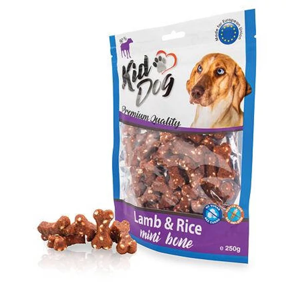 KidDog Lamb  Rice Mini Bone - jutalomfalat (bárány,rizs) kutyák részére (250g)