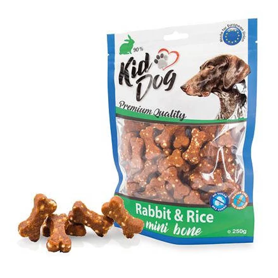 KidDog Rabbit  Rice mini bone - jutalomfalat (nyúl,rizs) kutyák részére (250g)