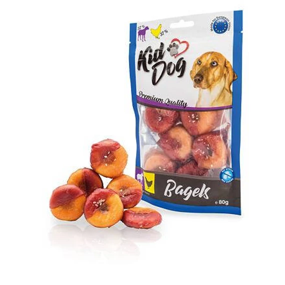 KidDog Lamb  Chicken Bagel - jutalomfalat (csirke,bárány) kutyák részére (80g)