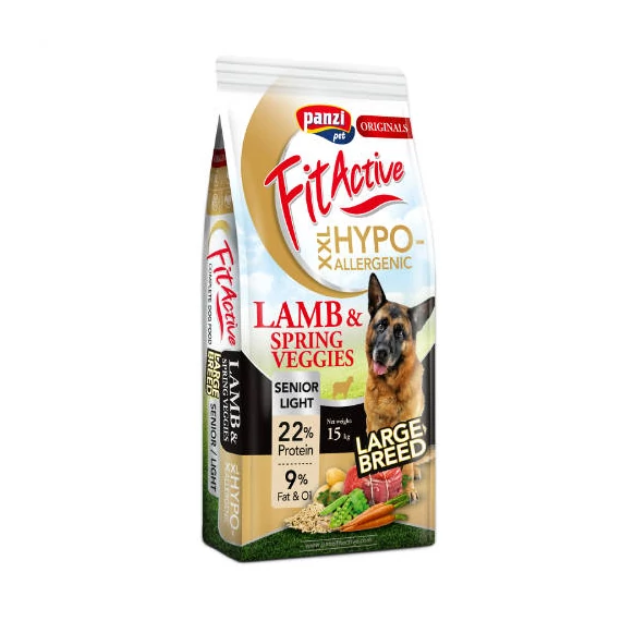 FitActive ORIGINALS 15kg SENIOR/LIGHT LARGE BREED HYPOALLERGENIC LambSpring Veggies