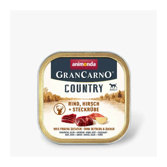 Animonda GranCarno Country (szarvas, marha, karórépa) alutálkás - Felnőtt kutyák részére (150g)