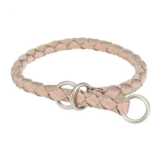 KT25.Trixie Cavo Stop-the-pull Collar - fonott nyakörv (mályva, homokszín) kutyák részére (L) 47-55/Ø18mm