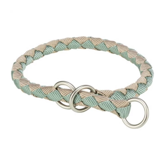 KT25.Trixie Cavo Stop-the-pull Collar - fonott nyakörv (zsálya/homokszín) kutyák részére (S) 30-36/Ø12mm
