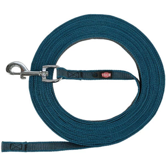 KT26.Trixie Tracking Leash, rubberized - nyomkövető póráz, gumírozott, L-XL: 10m/17mm, benzin