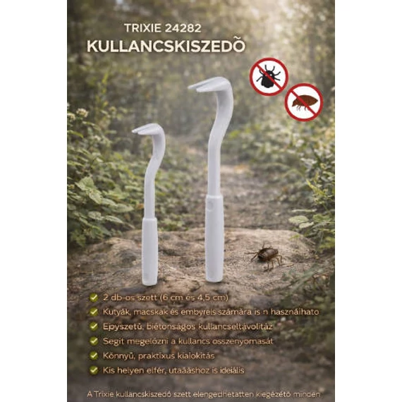 Trixie 24282 Kullancskiszedő, 2db-os, 6-4,5cm, fehér