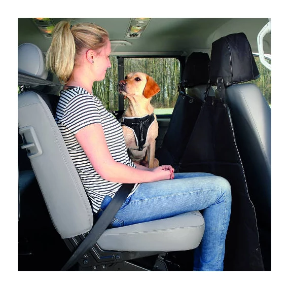 KT26.Trixie Protective Car Seat Cover, dividable - autós üléstakaró (hátsó ülésre,fekete) 1,45x1,60m