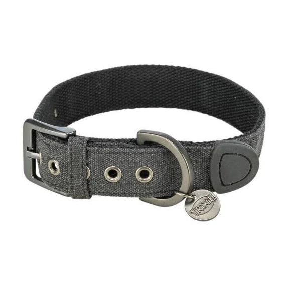 Trixie Citystyle- nyakörv,extra széles, pamutból (fekete) kutyák részére (M-L:40-47cm/30mm)